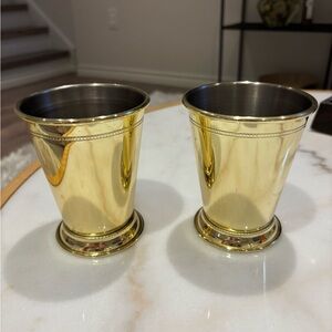 Shiny Gold Mint Julep Cups